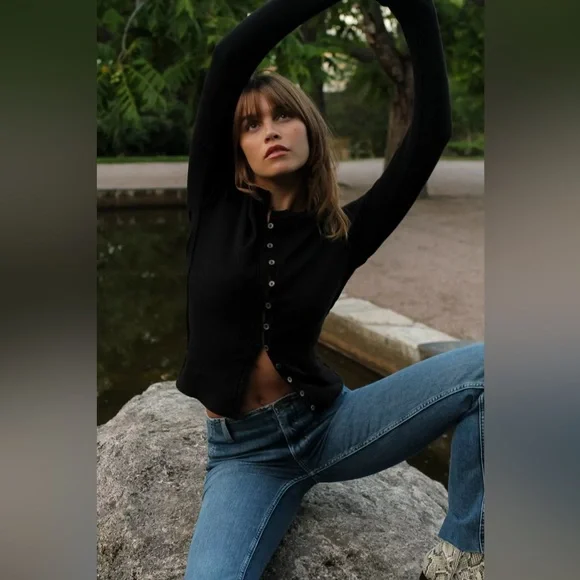 NWOT FREE PEOPLE WE THE FREE We The Free It's On Cardi | Black MSRP $68 Size XL - Picture 1 of 9